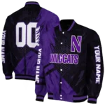 personalized-northwestern-wildcats-hexagon-mesh-purple-black-varsity-jacket-best-selling.webp