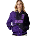 personalized-northwestern-wildcats-hexagon-mesh-purple-black-varsity-jacket-best-selling.webp