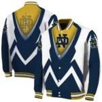 personalized-notre-dame-fighting-irish-v-stripes-navy-white-varsity-jacket-best-selling.webp
