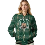 personalized-ohio-bobcats-bolt-stripe-green-varsity-jacket-best-selling.webp