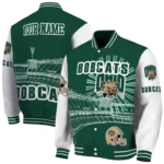 personalized-ohio-bobcats-ferris-arena-green-white-varsity-jacket-best-selling.webp