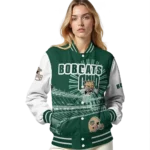 personalized-ohio-bobcats-ferris-arena-green-white-varsity-jacket-best-selling.webp