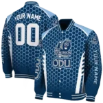 personalized-old-dominion-monarchs-hexagon-grid-blue-varsity-jacket-best-selling.webp