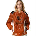 personalized-oregon-state-beavers-hexagon-grid-orange-varsity-jacket-best-selling.webp