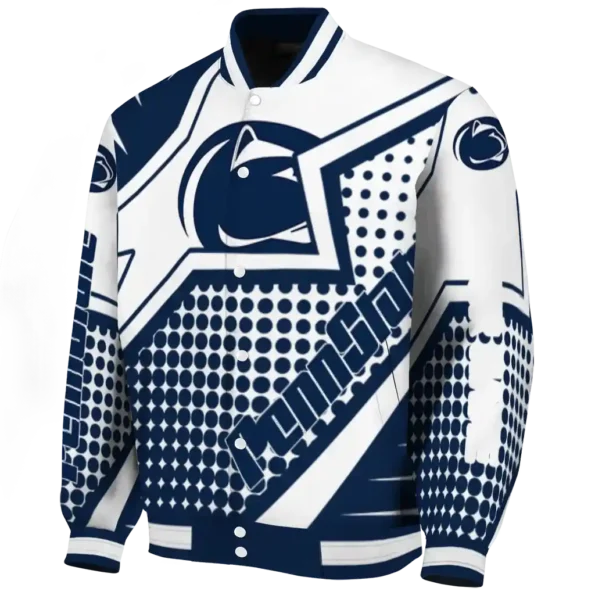 personalized penn state nittany lions star burst blue varsity jacket best selling