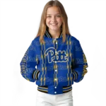 personalized-pittsburgh-panthers-bolt-stripe-royal-blue-varsity-jacket-best-selling.webp