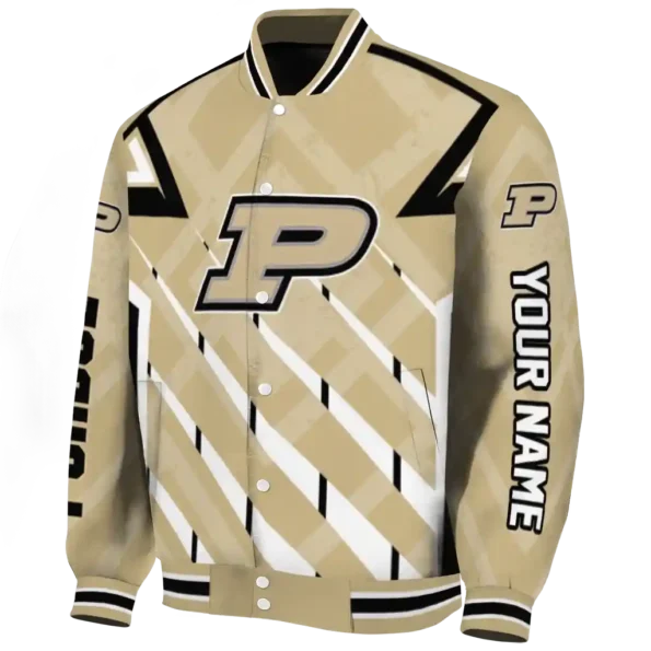 personalized purdue boilermakers chevron angles gold varsity jacket best selling