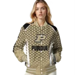 personalized-purdue-boilermakers-hexagon-grid-gold-varsity-jacket-best-selling.webp