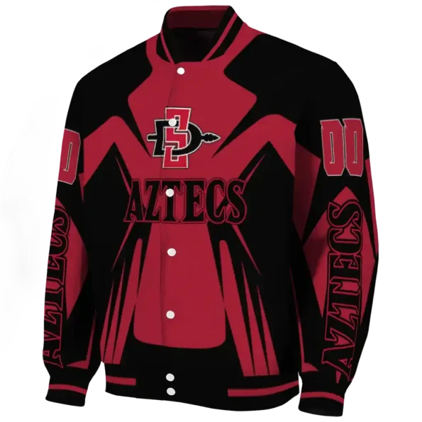 personalized san diego state aztecs spider mark red black varsity jacket best selling