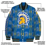 personalized-san-jose-state-spartans-bolt-stripe-blue-varsity-jacket-best-selling.webp
