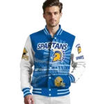 personalized-san-jose-state-spartans-ferris-arena-blue-white-varsity-jacket-best-selling.webp