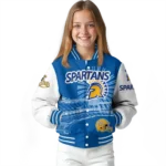 personalized-san-jose-state-spartans-ferris-arena-blue-white-varsity-jacket-best-selling.webp