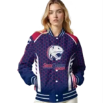 personalized-south-alabama-jaguars-hexagon-grid-blue-varsity-jacket-best-selling.webp