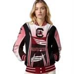 personalized-south-carolina-gamecocks-mesh-effect-garnet-black-varsity-jacket-best-selling.webp