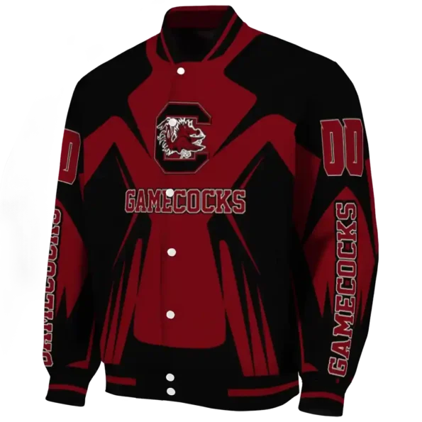 personalized south carolina gamecocks spider mark garnet black varsity jacket best selling