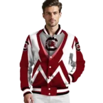 personalized-south-carolina-gamecocks-v-stripes-garnet-white-varsity-jacket-best-selling.webp
