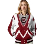 personalized-south-carolina-gamecocks-v-stripes-garnet-white-varsity-jacket-best-selling.webp