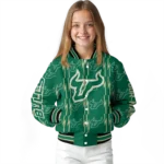 personalized-south-florida-bulls-bolt-stripe-green-varsity-jacket-best-selling.webp