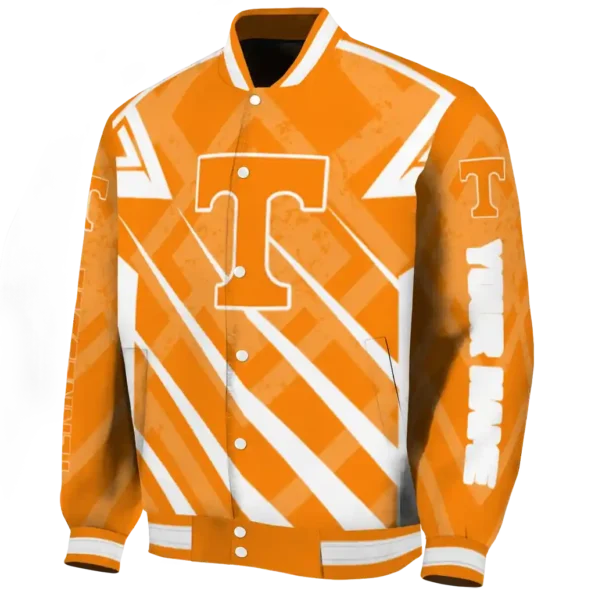 personalized tennessee volunteers chevron angles orange varsity jacket best selling