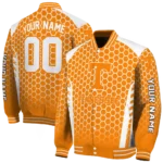 personalized-tennessee-volunteers-hexagon-grid-orange-varsity-jacket-best-selling.webp