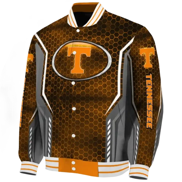 personalized tennessee volunteers power plate orange varsity jacket best selling