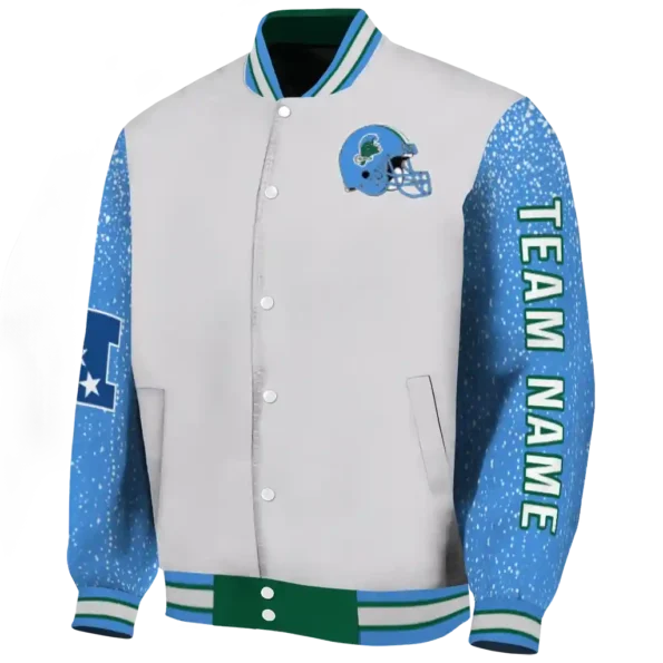 personalized tulane green wave speckled arms green gray varsity jacket best selling