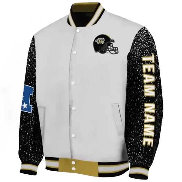 personalized ucf knights speckled arms gold gray varsity jacket best selling