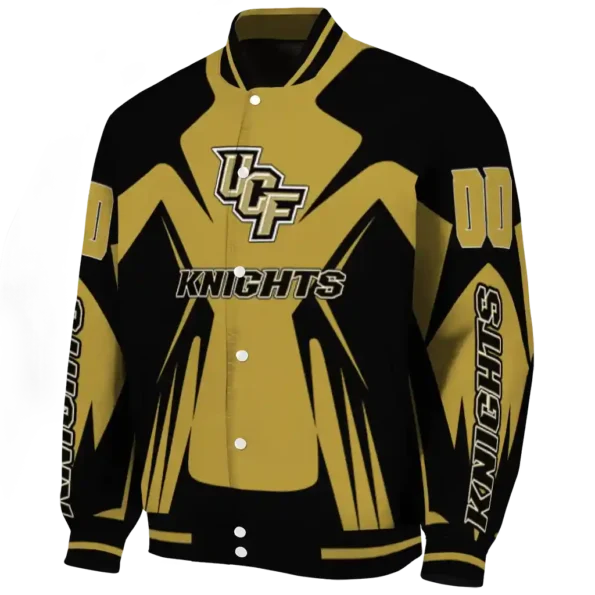personalized ucf knights spider mark gold black varsity jacket best selling