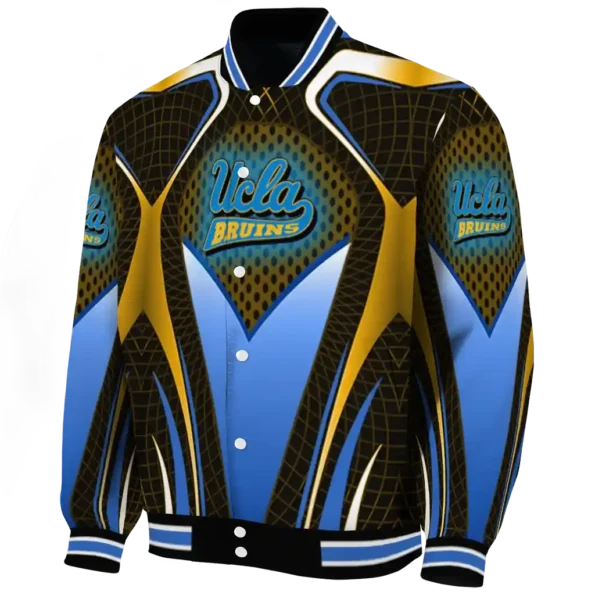 personalized ucla bruins mesh chest gold black varsity jacket best selling