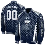 personalized-uconn-huskies-hexagon-grid-blue-varsity-jacket-best-selling.webp