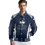 personalized-uconn-huskies-hexagon-grid-blue-varsity-jacket-best-selling.webp