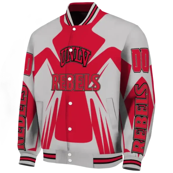 personalized unlv rebels spider mark red gray varsity jacket best selling
