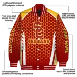personalized-usc-trojans-hexagon-grid-red-varsity-jacket-best-selling.webp