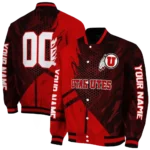 personalized-utah-utes-hexagon-mesh-red-black-varsity-jacket-best-selling.webp