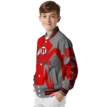 personalized-utah-utes-spider-mark-red-gray-varsity-jacket-best-selling.webp
