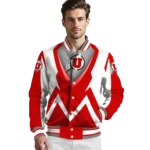 personalized-utah-utes-v-stripes-red-white-varsity-jacket-best-selling.webp