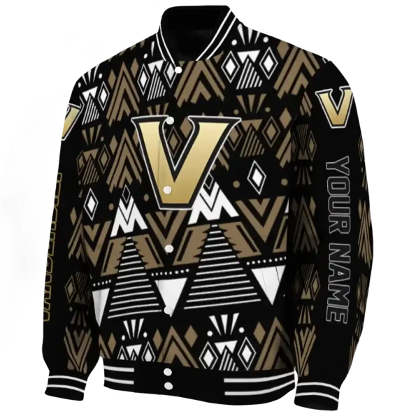 personalized vanderbilt commodores pyramid shapes black varsity jacket best selling