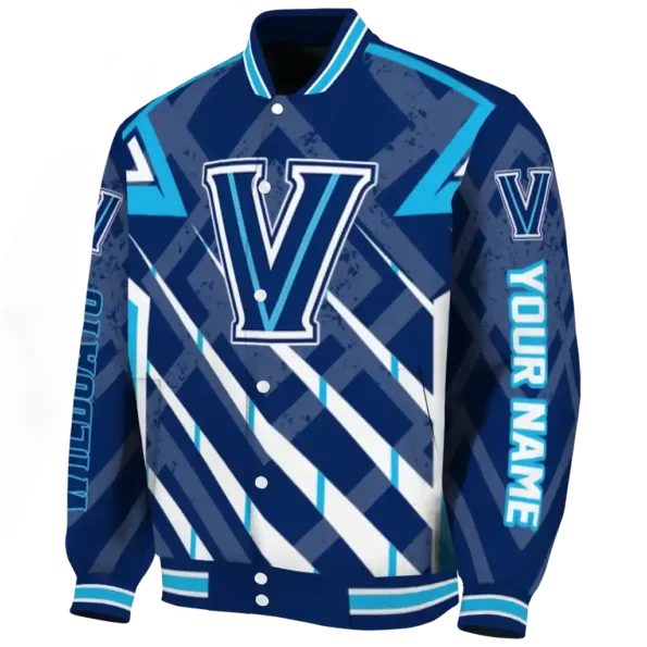 personalized villanova wildcats chevron angles navy varsity jacket best selling