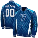 personalized-villanova-wildcats-hexagon-grid-navy-varsity-jacket-best-selling.webp