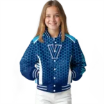 personalized-villanova-wildcats-hexagon-grid-navy-varsity-jacket-best-selling.webp