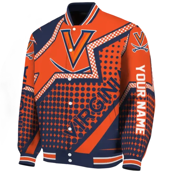 personalized virginia cavaliers star burst blue varsity jacket best selling