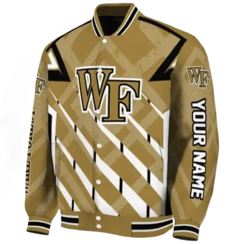 Wake Forest Demon Deacons Jacket - Personalized Chevron Angles Gold Deluxe