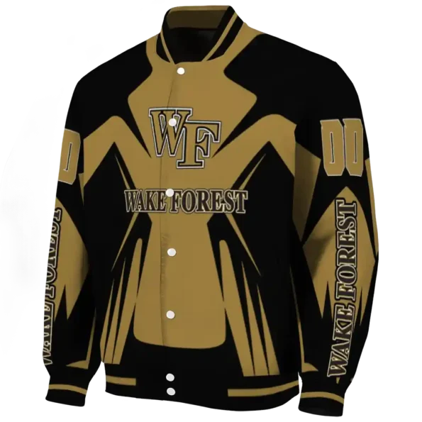 personalized wake forest demon deacons spider mark gold black varsity jacket best selling