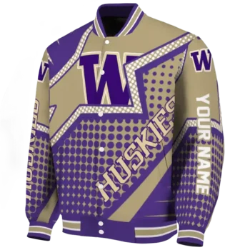 Washington Huskies Jacket - Personalized Star Burst Purple Deluxe