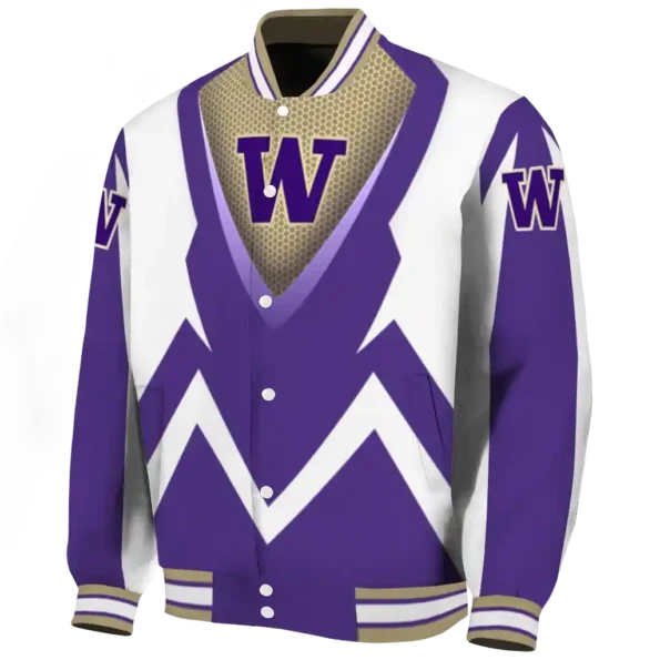 personalized washington huskies v stripes purple white varsity jacket best selling