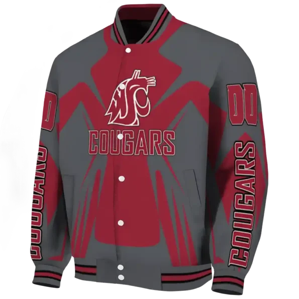 personalized washington state cougars spider mark crimson grey varsity jacket best selling