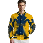 personalized-west-virginia-mountaineers-spider-mark-blue-gold-varsity-jacket-best-selling.webp