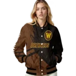 personalized-western-michigan-broncos-hexagon-mesh-brown-black-varsity-jacket-best-selling.webp