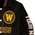 personalized-western-michigan-broncos-hexagon-mesh-brown-black-varsity-jacket-best-selling.webp