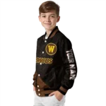 personalized-western-michigan-broncos-hexagon-mesh-brown-black-varsity-jacket-best-selling.webp